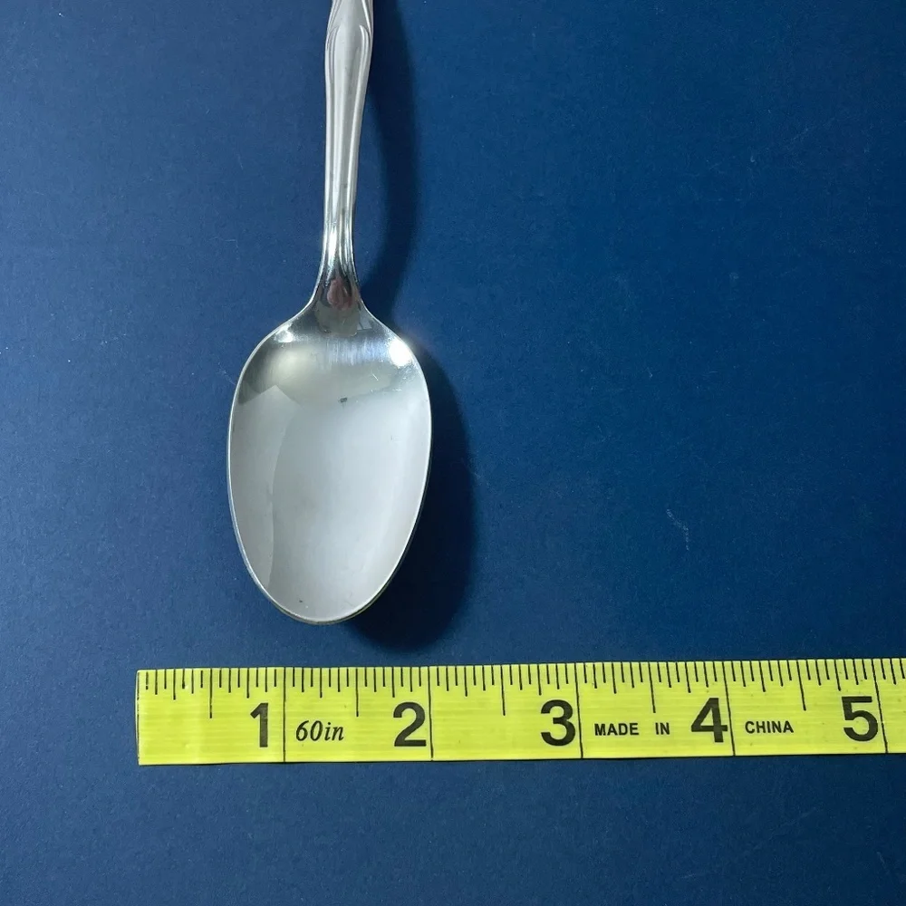 Vtg International Silver CHAPEL HILL 4 Oval Soup Spoons Superior Stainless MCM